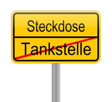 e-Mobility sokak tabelası - Almanca