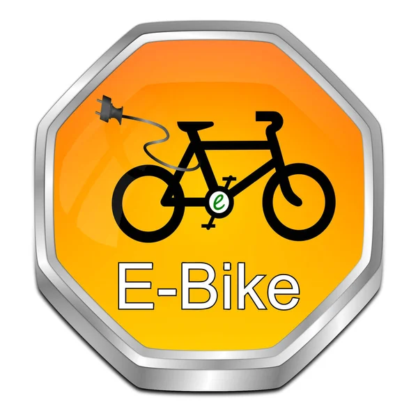 Кнопка E-Bike - 3D иллюстрация — стоковое фото