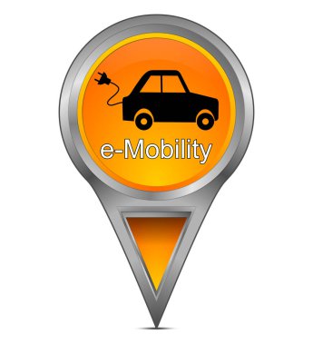 Harita işaretçi e-Mobility 3d çizim ile