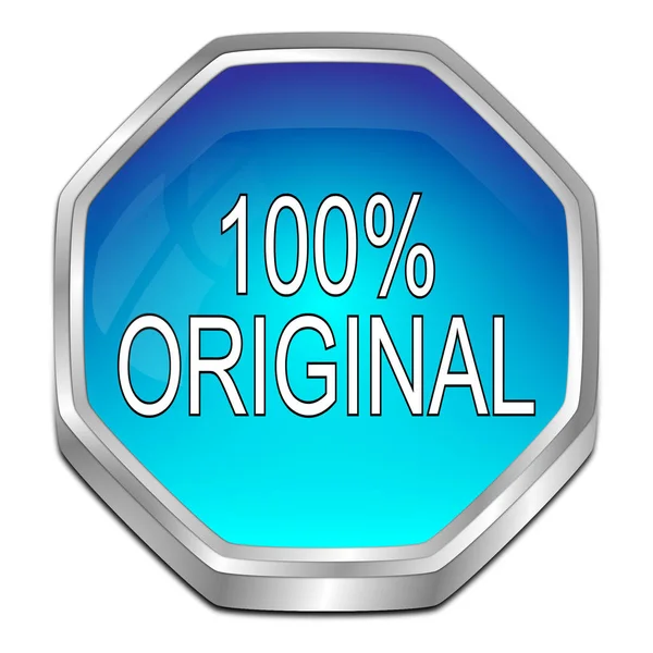 100% Оригинальная кнопка - 3D иллюстрация — стоковое фото