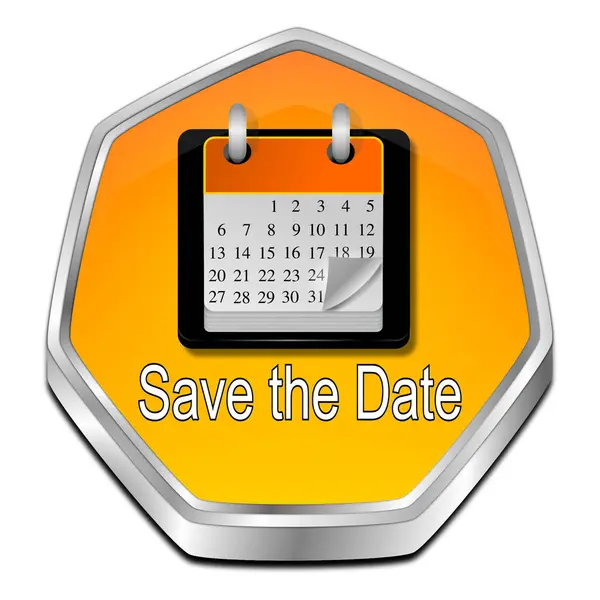 Save the Date Button - 3D illustration — Stock Photo, Image