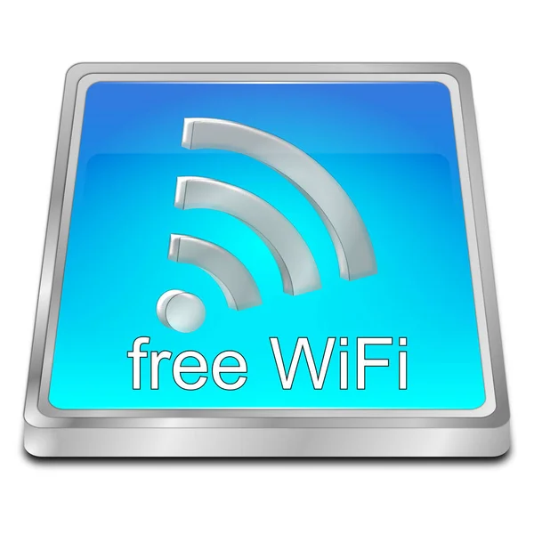 Ücretsiz kablosuz Wi-Fi - 3d resim düğmesi — Stok fotoğraf