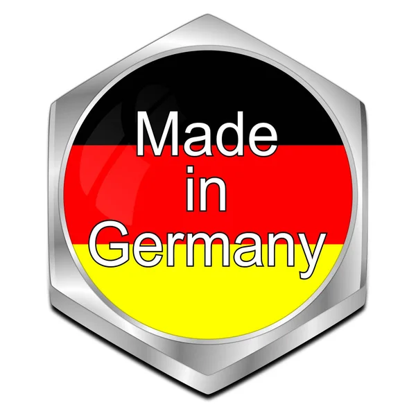 Fabriqué en bouton allemand - illustration 3D — Photo