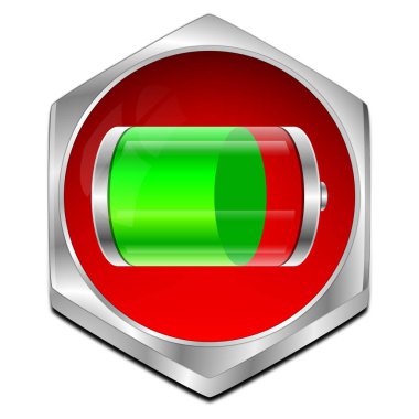 Pil düğmesi - 3d çizim