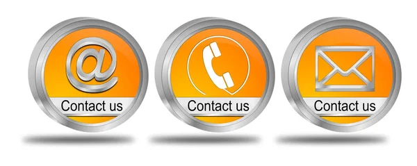 Button contact us - 3D illustration — Stock Photo, Image