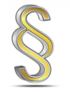 Paragraf düğme - 3d çizim hukuk