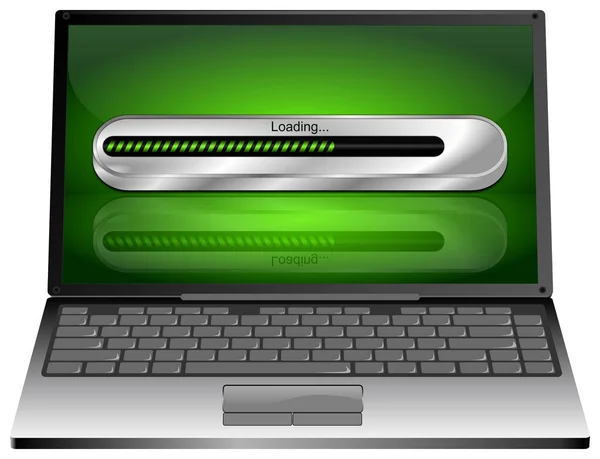 Laptop computer with Loading bar - 3D illustration — Stock Photo, Image