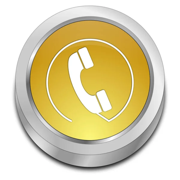 Кнопка телефонного звонка - 3D иллюстрация — стоковое фото