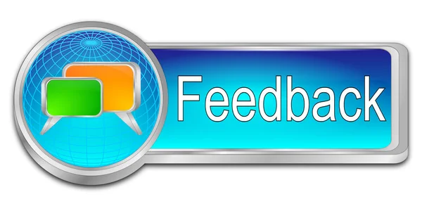 Botão de feedback - ilustração 3D — Fotografia de Stock