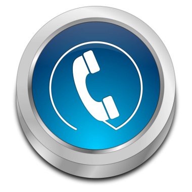 Telefon seslenmek düğme - 3d çizim