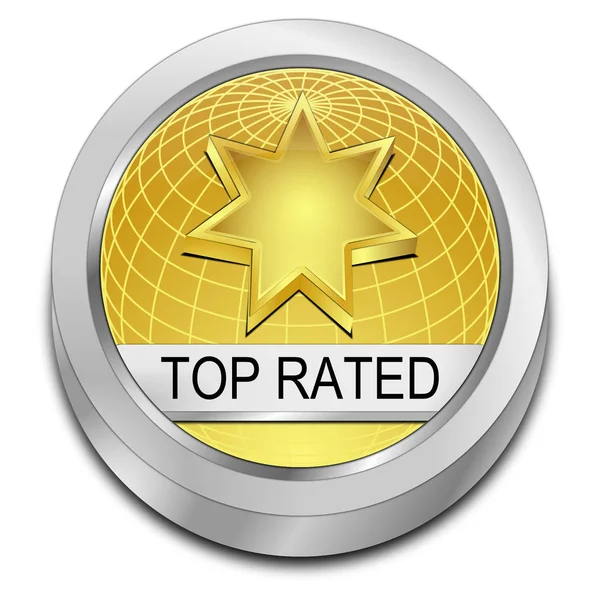 Top Rated knop - 3d illustratie — Stockfoto