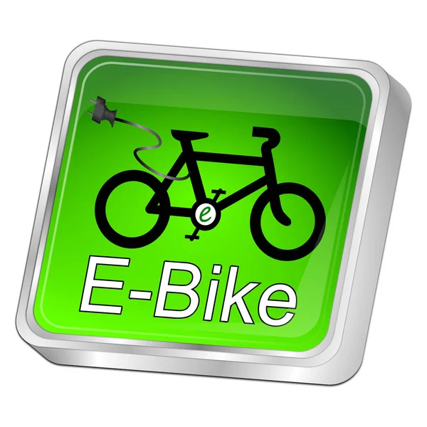 Кнопка E-Bike - 3D иллюстрация — стоковое фото