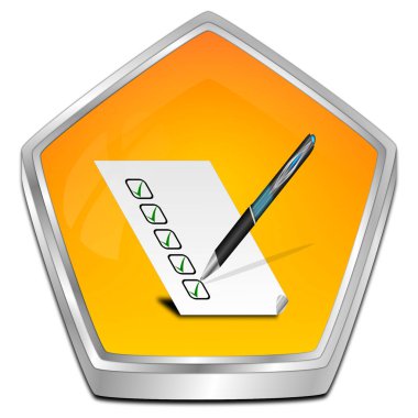 Onay listesi - 3d çizim ile düğme