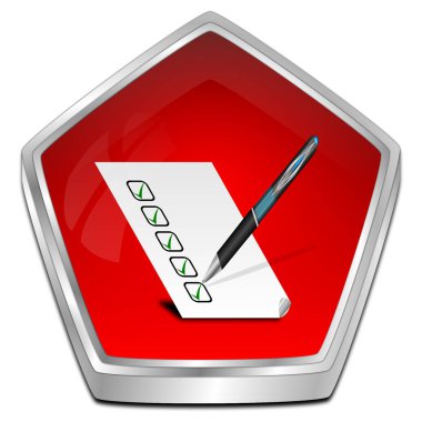 Onay listesi - 3d çizim ile düğme