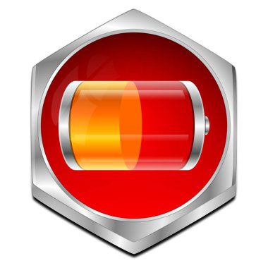 Pil düğmesi - 3d çizim