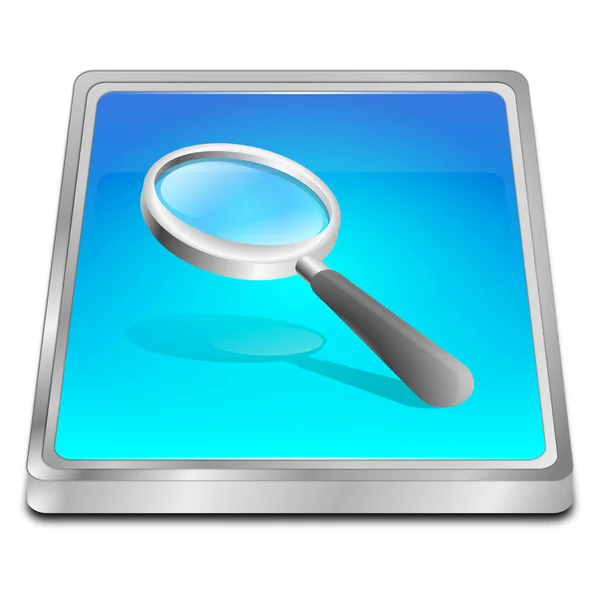 Magnifying glass button - 3D illustration — Stock Photo, Image