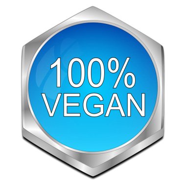 % 100 vegan düğmesi - 3d çizim