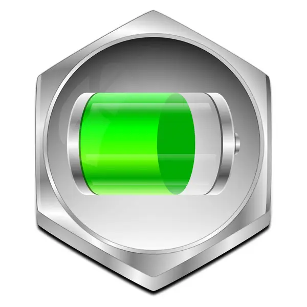 Batterij knop - 3d illustratie — Stockfoto