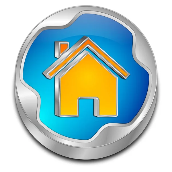 Home Button - 3D illustration — Stock Photo, Image