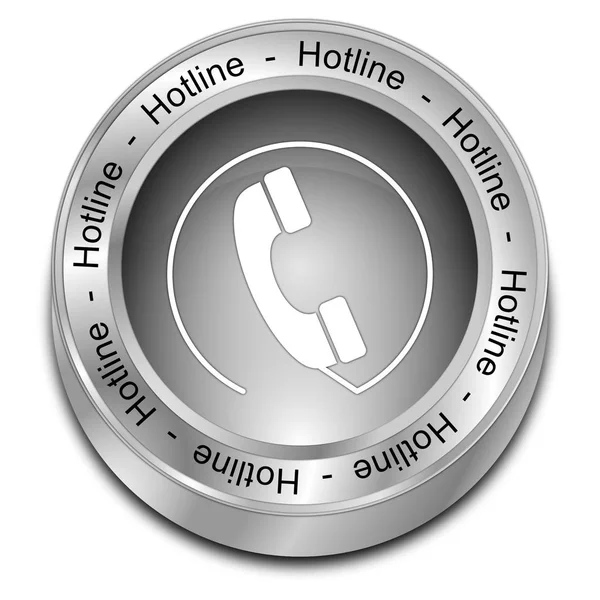 热线电话按钮-3d 图 — 图库照片