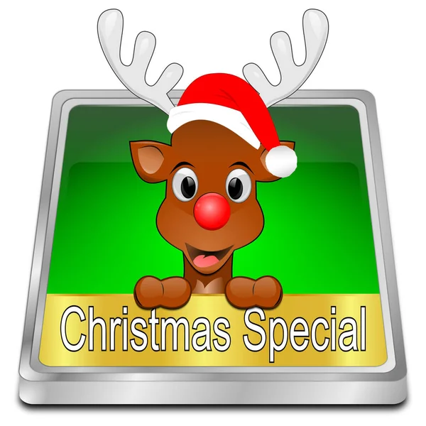 Natale Pulsante speciale - Illustrazione 3D — Foto Stock