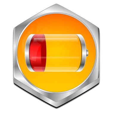 Pil düğmesi - 3d çizim