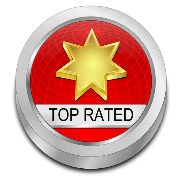 Top Rated knop - 3d illustratie — Stockfoto