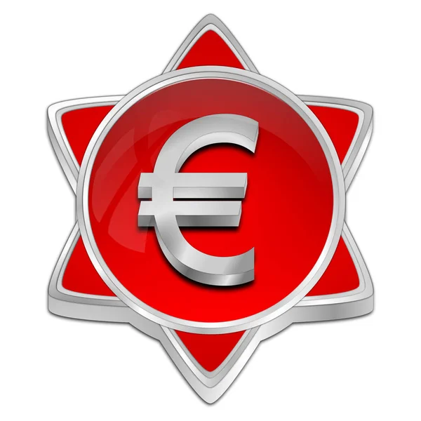 Knop met Euro teken - 3d illustratie — Stockfoto