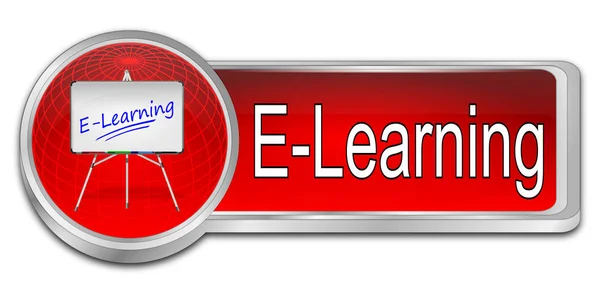 E-Learning Button - 3d obrázek — Stock fotografie