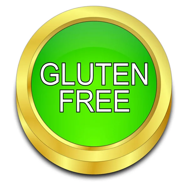 Gluten free Button - 3D illustration