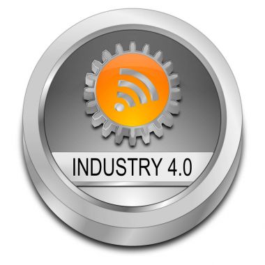 Sanayi 4.0 düğme - 3d çizim