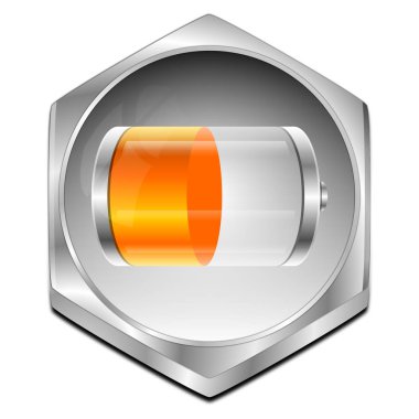 Pil düğmesi - 3d çizim