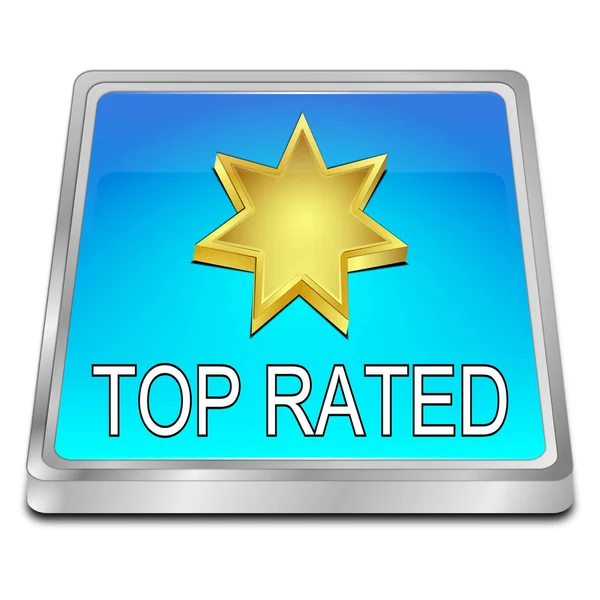 Top Rated knop - 3d illustratie — Stockfoto