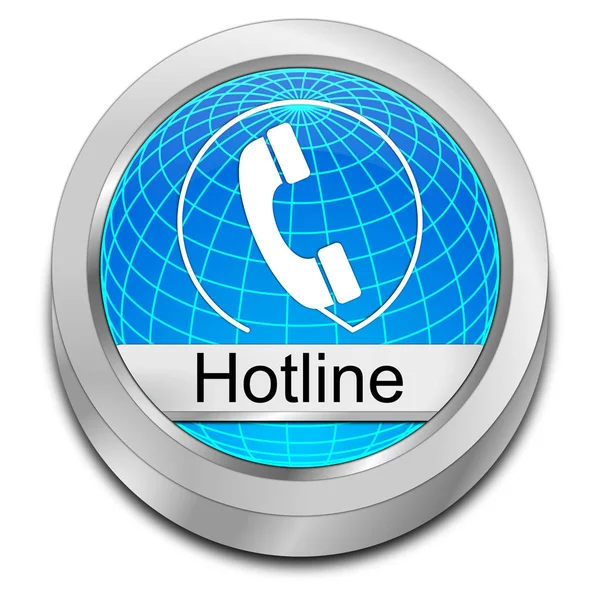 Hotline gomb - 3D-s illusztráció — Stock Fotó