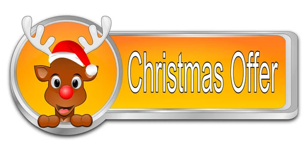 Christmas Offer button - 3D illustration — Stock Photo, Image