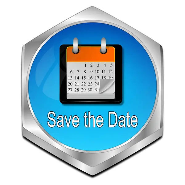 Save the Date Button - 3D illustration — Stock Photo, Image