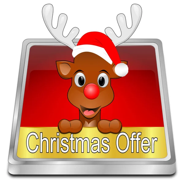 Christmas Offer button - 3D illustration — Stock Photo, Image