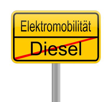 e-Mobility street sign - in german clipart