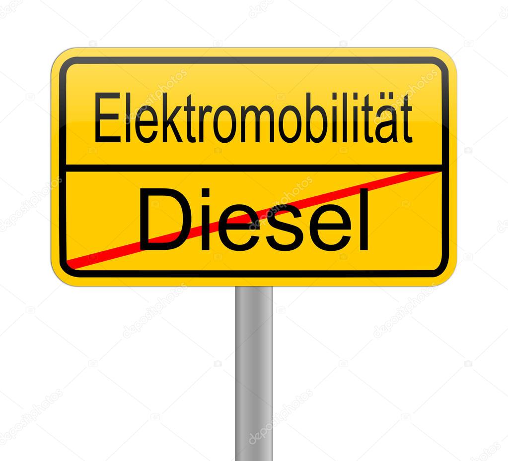 e-Mobility street sign - in german