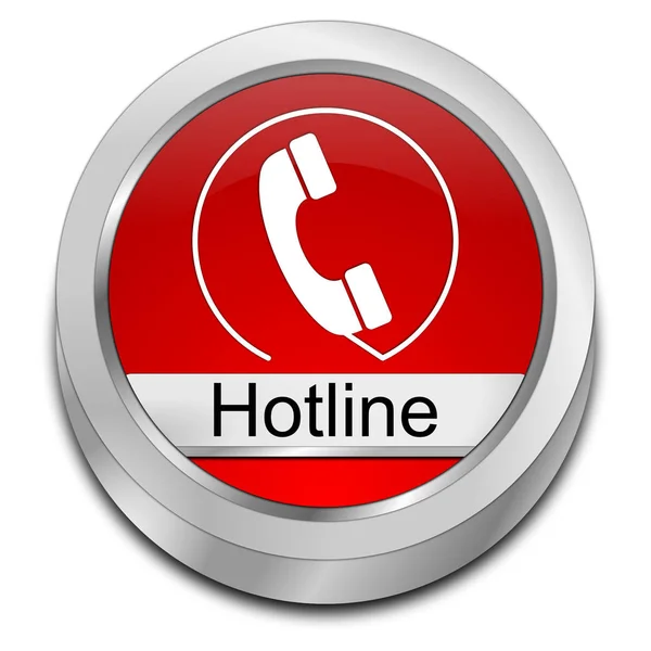 Hotline gomb - 3D-s illusztráció — Stock Fotó