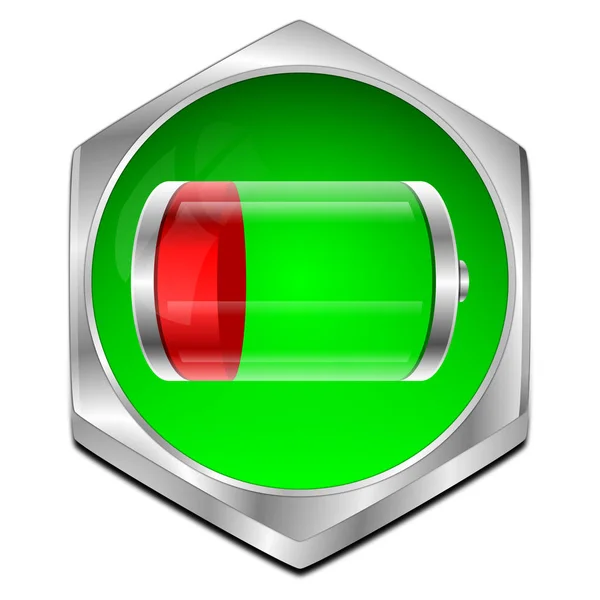 Botão de bateria - ilustração 3D — Fotografia de Stock