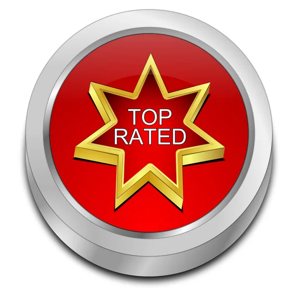 Top Rated Button - 3D illustration