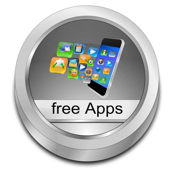 Free apps button - 3D illustration — Stock Photo, Image