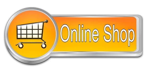 Tlačítko Online Shop - 3d ilustrace — Stock fotografie