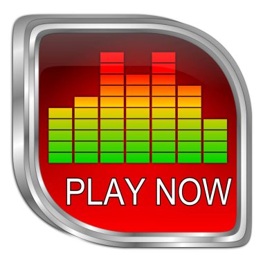 Kırmızı oyun düğme - 3d çizim