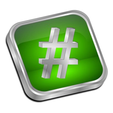 yeşil Etiket Düğmesi - 3B illüstrasyon