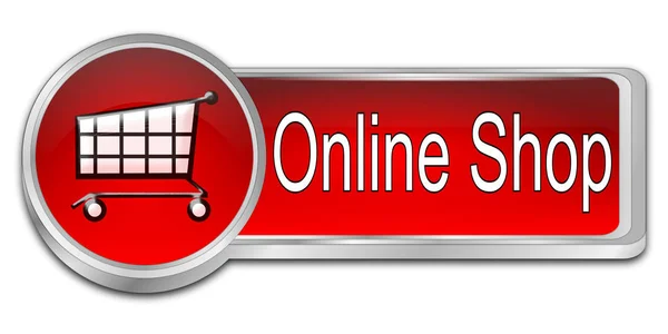 Red Online Shop Button Illustration — Stock Photo, Image