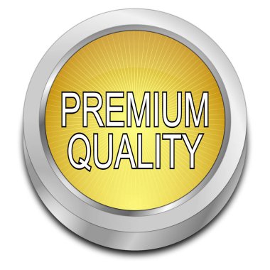 Premium Kalite düğmesi - 3d illüstrasyon