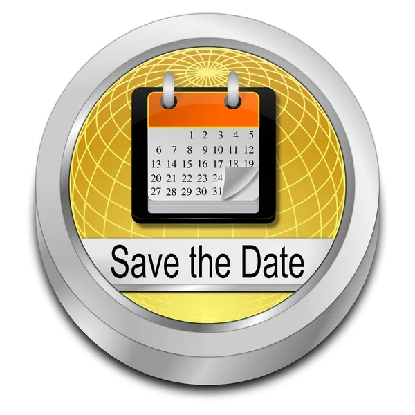 Decorative Golden Date Button Illustration — Stock Photo, Image