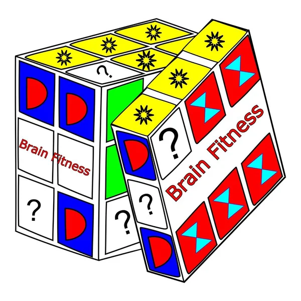 Ilustración Decorativa Del Cubo Brain Fitness — Foto de Stock